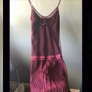 Sexy Betsey Johnson boho burgundy red dress